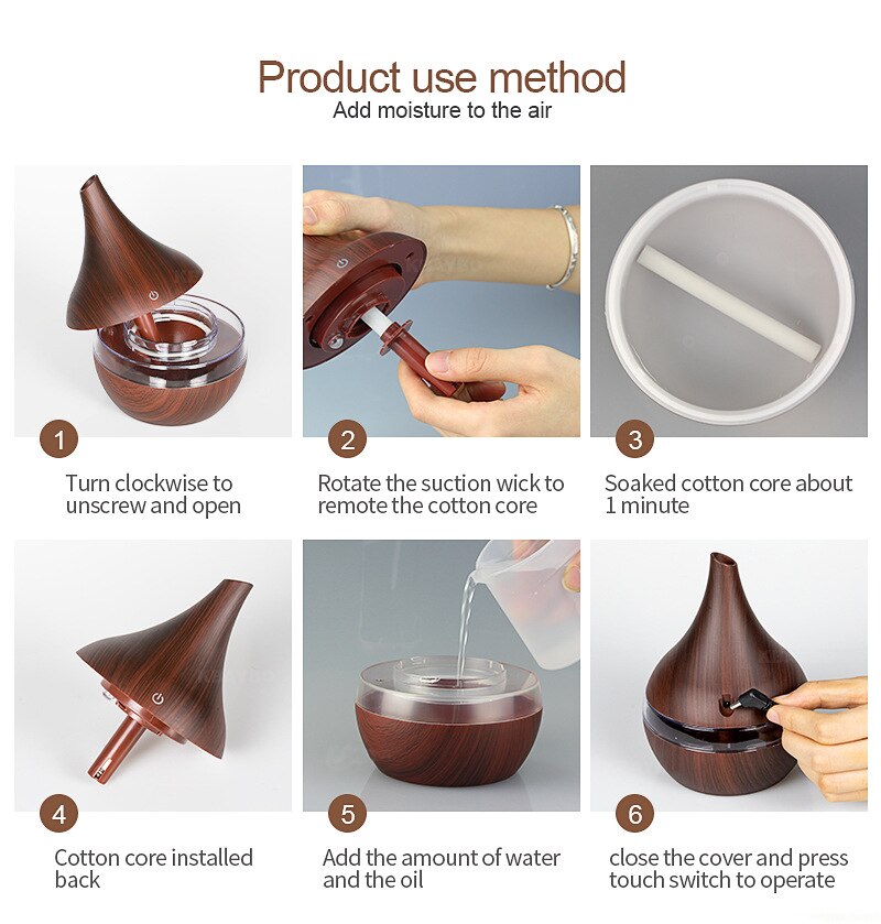 Holz Ultraschall-luftbefeuchter USB Elektrische Aroma Luft Diffusor Ätherisches Öl Aromatherapie Kühlen Nebel-hersteller für Heimat