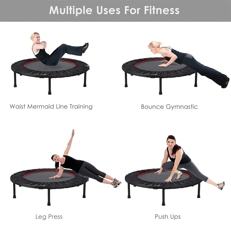 Trampolín plegable de 40 pulgadas para ejercicios de Fitness, con pasamanos, para adultos y niños, para saltar, equipo de Fitness, HWC,