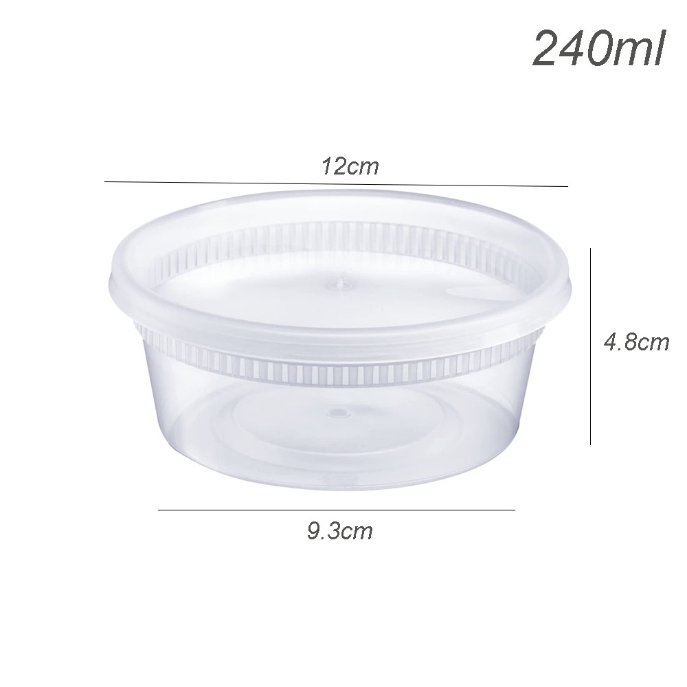 240ml/480ml plastbehållare för engångsmatförvaring med lufttäta lock, matbehållare för sallader, förvaring i kök, kylskåp