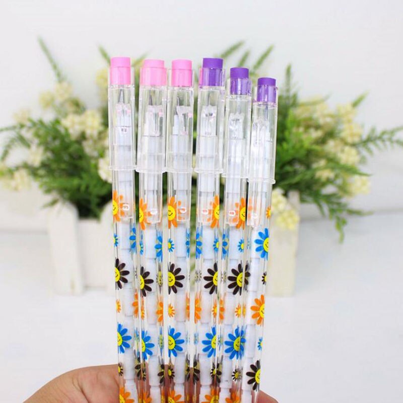 6PCS/Set Non-sharpening Pencil Cute Stationery Cartoon Pencil Plastic Pencil Student School Office Stationery