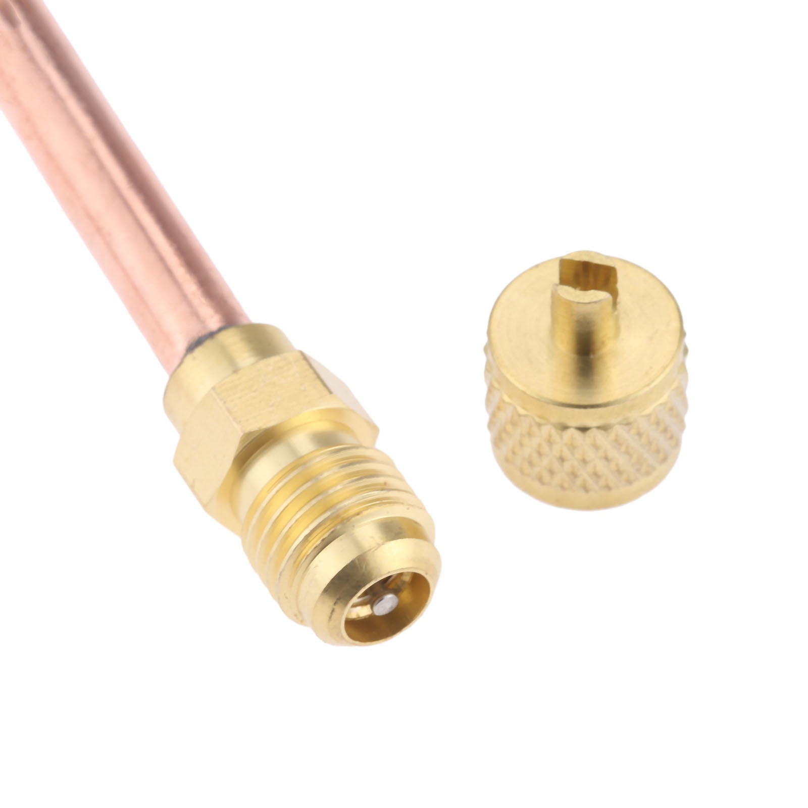 10Pcs Service/ Access Valves 1/4" SAE 1/4" OD 4" Stem Strong Mayitr Metal Core AC Air Conditioner Refrigeration Access Valve