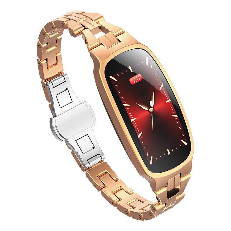 Greentiger B72 Bluetooth Smart Horloge Vrouwen IP67 Waterdichte Hartslagmeter Bloeddruk Camera Fitness Tracker Smartwatch: Goud