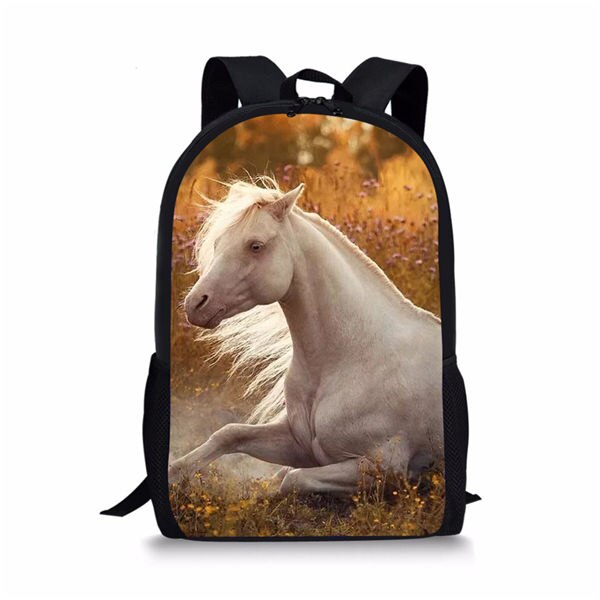 Kids Backpack Flower Horse Prints Pattern Children&#39;s School Bags Cute Toddler Book Bags Women&#39;s Travel Backpack: CDWX3679C