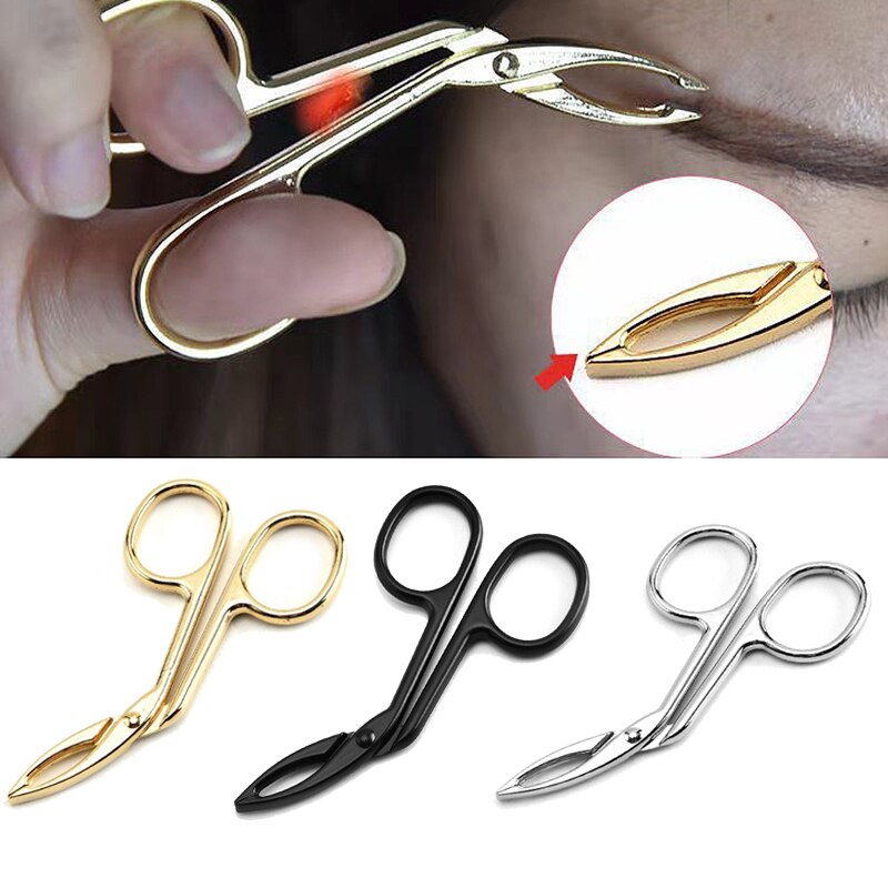 Pince à épiler les sourcils, coudée, ciseaux à Clip, épilateur droit et pointu, outils de beauté et de maquillage