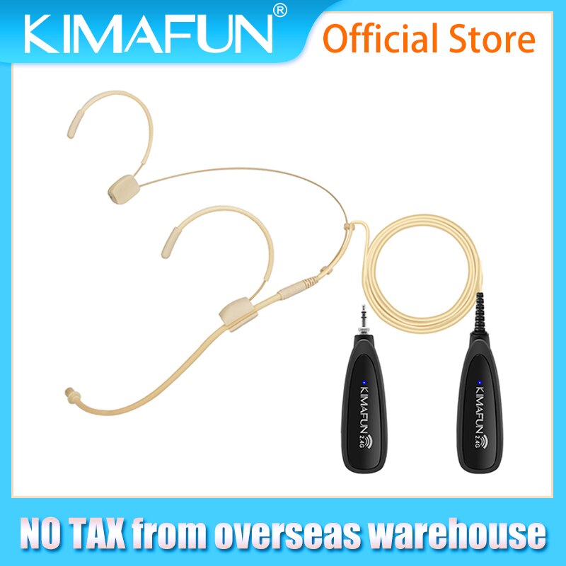 Kimafun 2.4G Draadloze Microfoon Systeem, Headset En Handheld 2 In 1 Voor Voice Versterker, Opname, spreken, Online Chatten