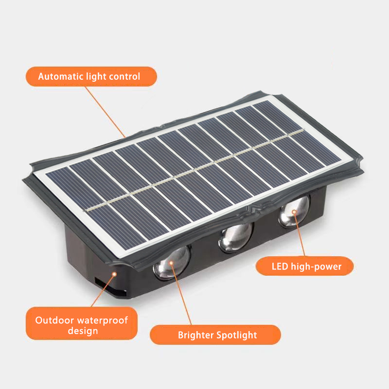 Outdoor Led Solar Wall Lamp Waterproof Light Fixture Warm Light Garden Balcony Street Yard Decoration External Solar Wall Lamps