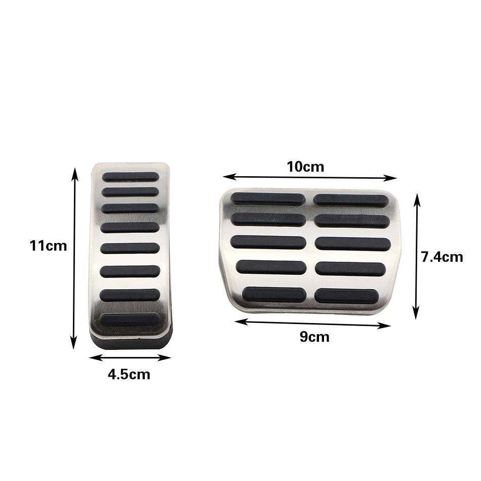 Color My Life Stainless Steel Gas Brake Pedal MT/AT Pedals Cover for Seat Ibiza 6K 6L 6J Arosa Cordoba 6K 6L Leon Toledo 1M: 2 Pcs AT