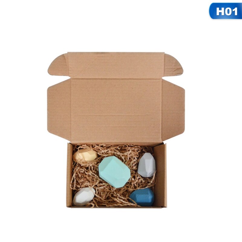 Kinderen Houten Regenboog Kleur Steen Bouwsteen Educatief Speelgoed Creatieve Nordic Stijl Stapelen Spel: H01-5Pcs