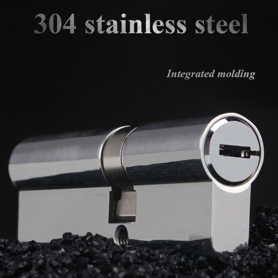 Door cylinder 60 65 70 75 80 85 90mm European Stainless steel lock cylinder standard security door lock core 8 pcs Key Locking