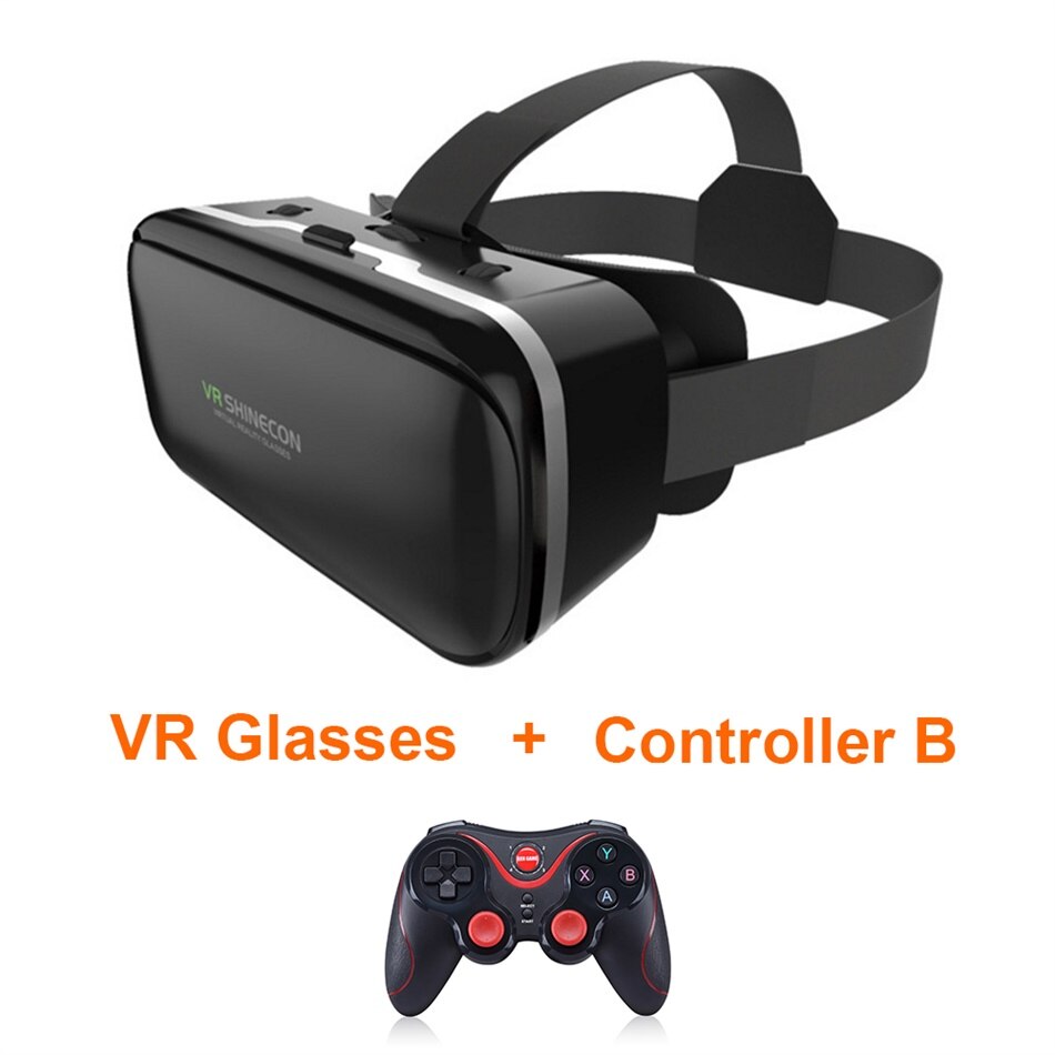 Vr Shinecon 6.0 3D Glazen Doos Google Kartonnen Virtual Reality Bril Vr Headset Voor 4.5-6.0 Inch Ios Android smartphone