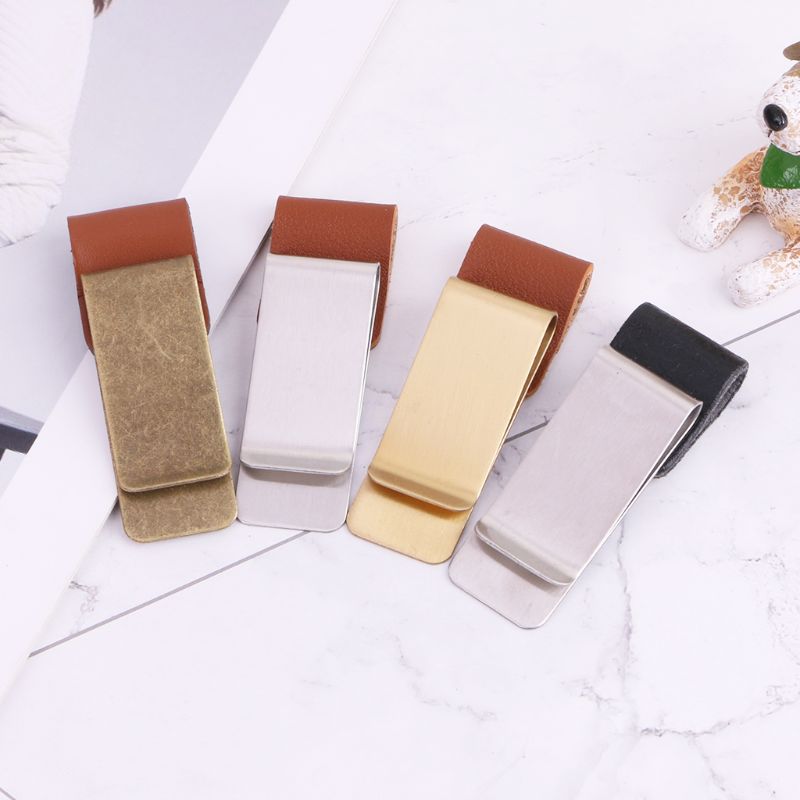 Porte-crayon en cuir fait à la main, porte-stylo en acier inoxydable, Clip pour Journal, carnet de notes, dossier en papier, accessoires de bureau