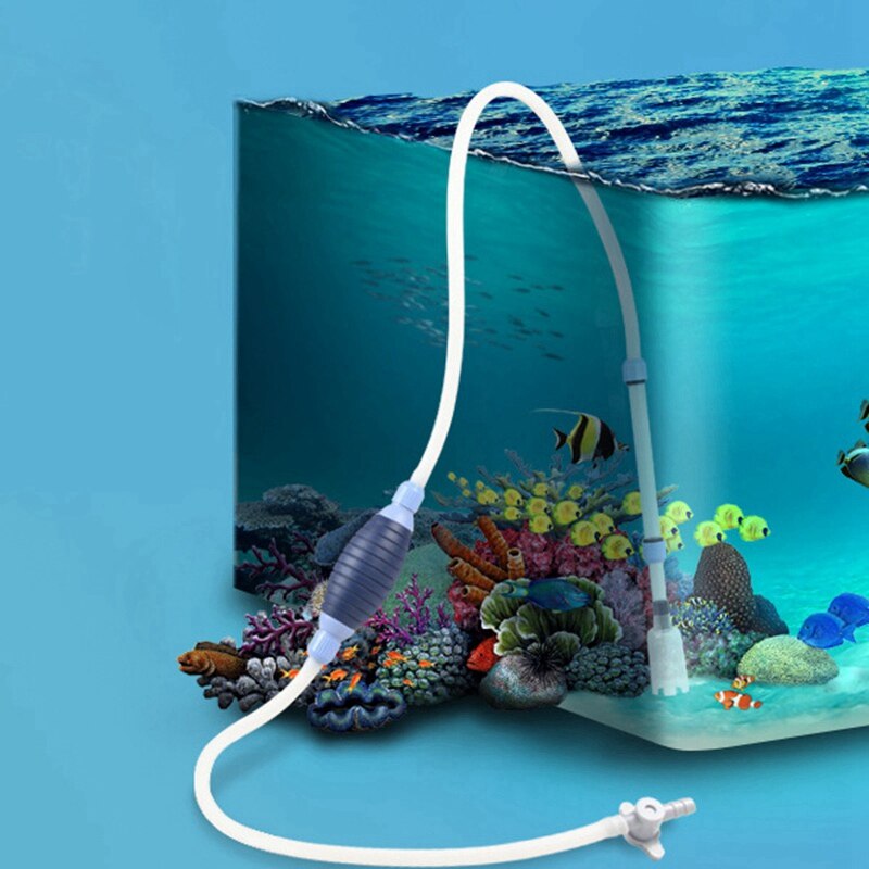 Akvarierensersæt letter hyppige vandskift silikone sugehævert til rengøring af små akvarier v