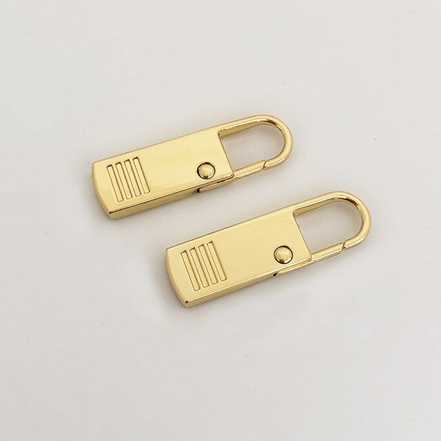 2pcs Zipper Pull Replacement Metal Pull Tab Fixer Repair Pullers For Luggage Suitcase Backpack Jacket: Gold