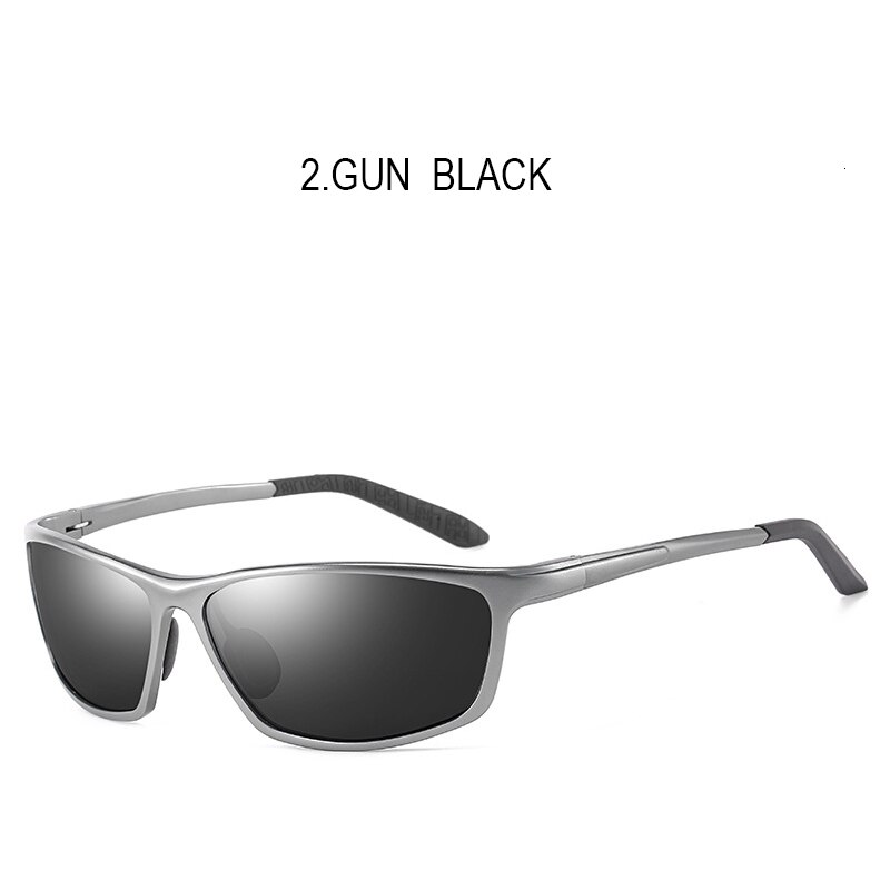 SHARK ZEIL Mens Gepolariseerde Zonnebril voor Sport Outdoor Rijden Zonnebril Mannen Metalen Frame Zonnebril gafas de sol hombre: 2.GUN  BLACK