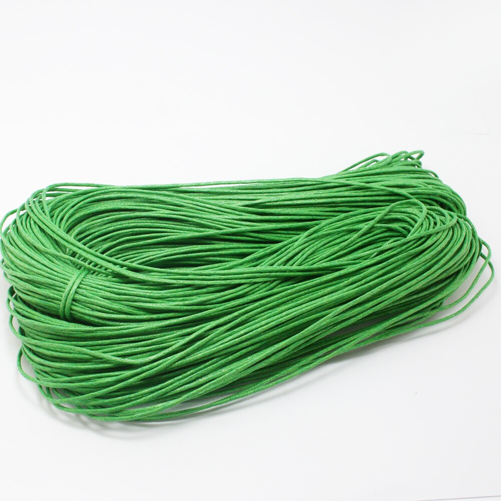 Cordon de serrage en coton ciré 1.5mm | 60 m/lot, collier de corde en perle ciré, fabrication de Bracelet et d'accessoires de couture, bijou à bricoler et soi-même: Green