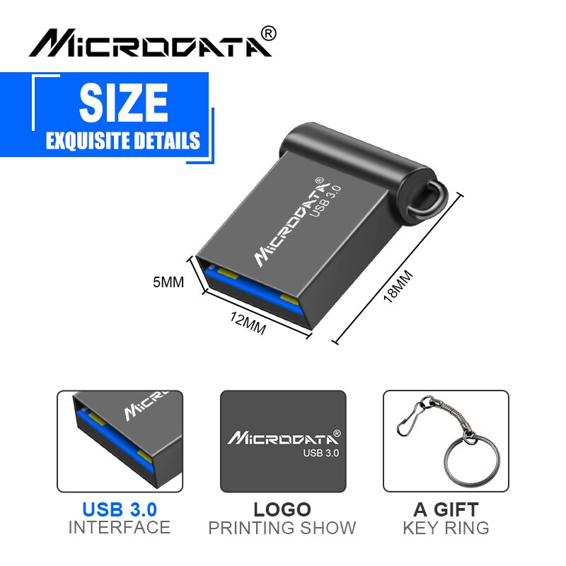 Dysk Flash mini usb 3.0 128GB 64GB 32GB szybki 16GB 8GB pamięć Flash 4GB USB3.0 Stick mały dysk u z breloczkiem