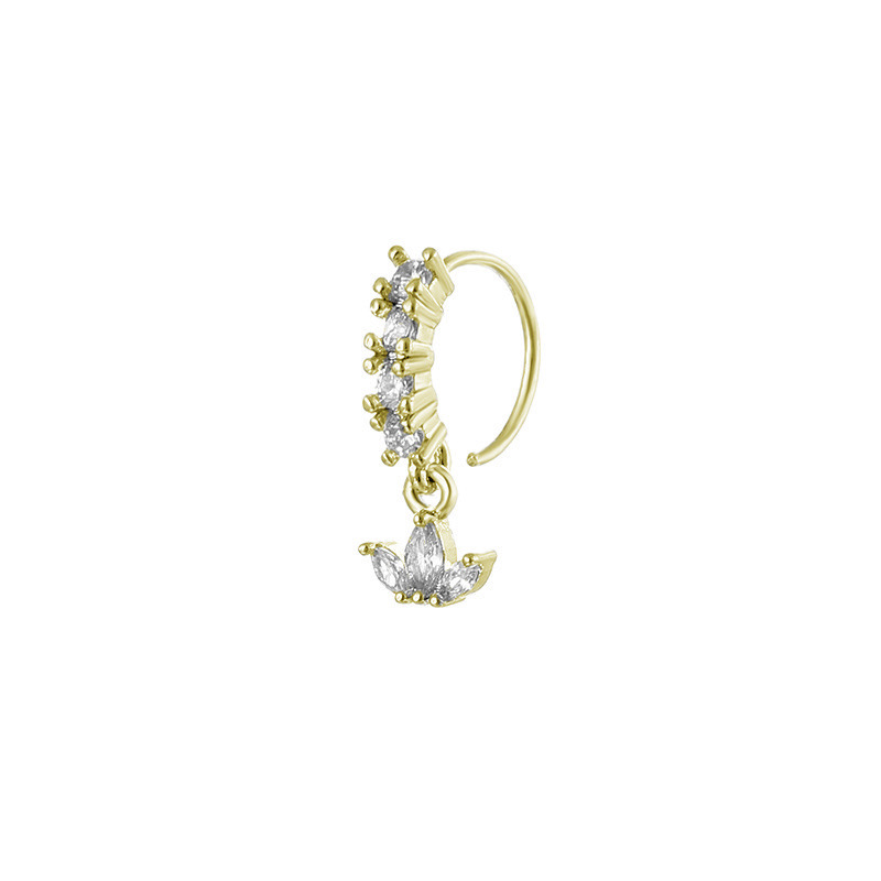 1 Uds. De aro de cristal CZ para tabique, Clickers, anillo para la nariz, Piercing para cartílago, pendiente de hélice, joyería para el trago, aros Daith, pendientes de lóbulo Rook: Zinc negro plateado