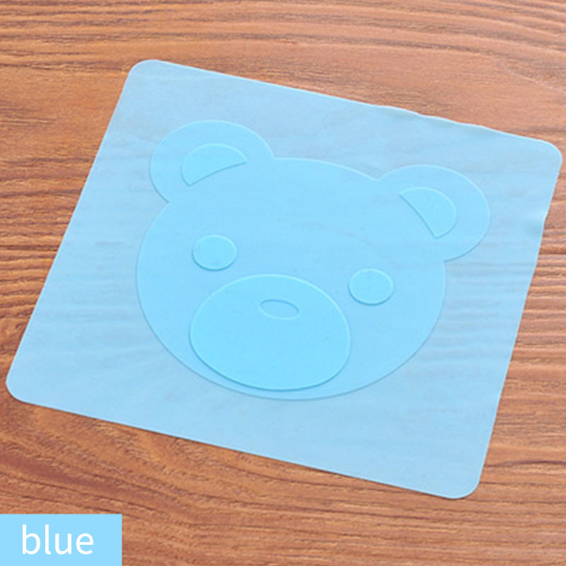 Zeer rekbare voedselverpakking met rekdeksel, schattige kleine beer, herbruikbaar, houdt voedsel vers, geschikt voor levensmiddelen, multifunctioneel, siliconen afsluitdeksel: Blauw