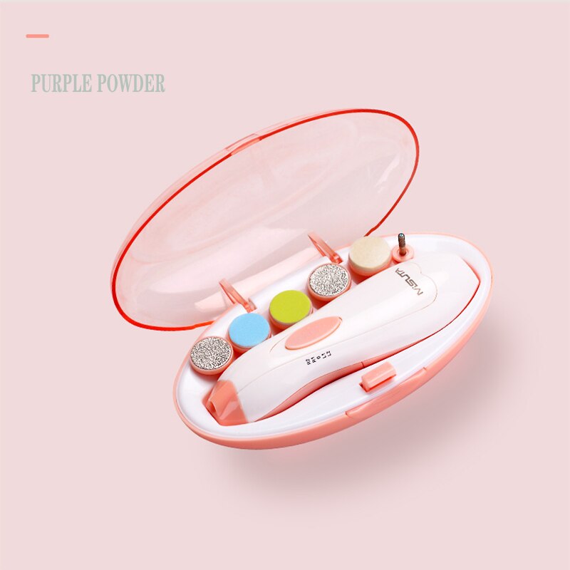 Elektrische Baby Nail Trimmer Baby Schaar Zuigeling Nail Care Safe Nagelknipper Cutter Baby Care Veiligheid Manicure Pedicure Clipper: PURPLE POWDER
