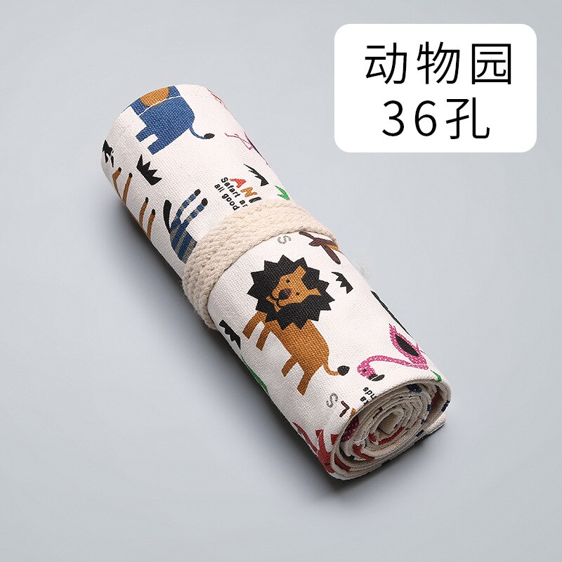 Eenvoudige canvas art schets potlood schaduw schoolbenodigdheden etui schattige potlood zakje: 36 Holes