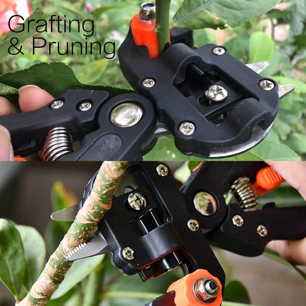 Profissional red toolbox enxertia pruner ferramenta de jardim tesouras de poda agricultura tesoura frutas árvore vacinação secateurs com fita