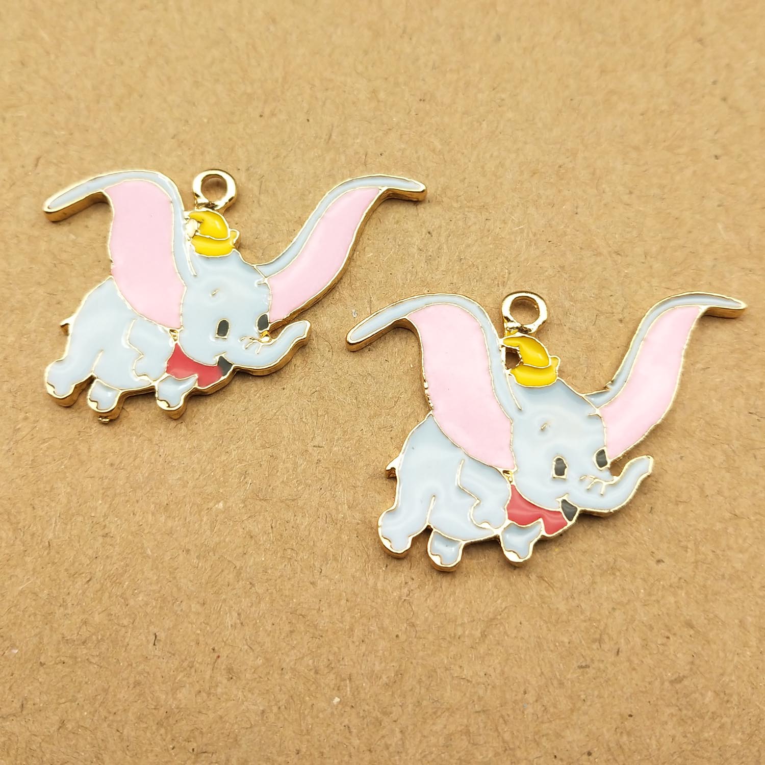 10pcs 25x36mm enamel flying elephant charm for jewelry making earring pendant bracelet necklace charms