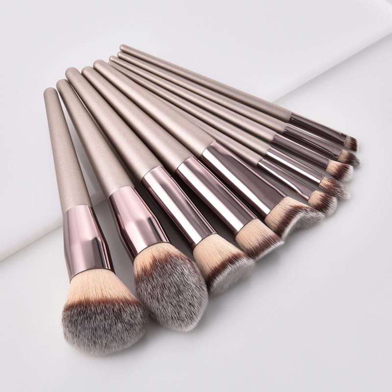 10pc trä ögonbryn ögonskugga borste makeup borstar foundation rouge blanda kosmetisk skönhet smink verktyg косметика maquillaje