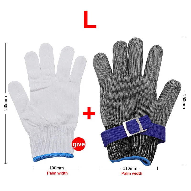 Gant métallique en maille Anti-coupure, sécurité, résistant aux coups de couteau, fil d'acier inoxydable, maille métallique, protection de boucher, gants résistants aux coupures: green
