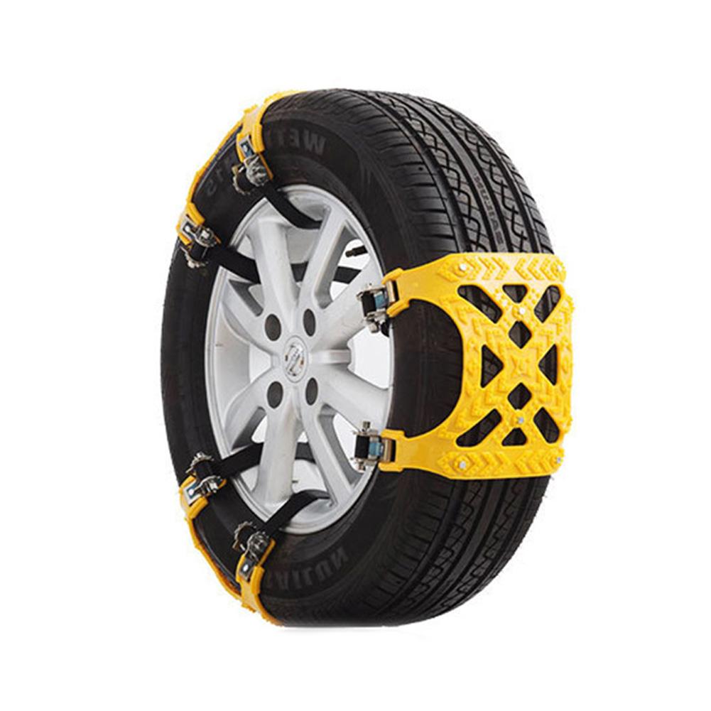 Chaîne de neige universelle de basse température et résistante à l'usure de chaîne de neige de pneu de voiture d'hiver appropriée à la route de glace/neige/sable/boue: Yellow