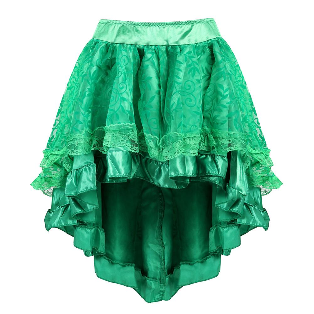 Vrouw Vintage Lace Up Rok Middeleeuwse Gotische Stijl Paleis Prinses Nobele Onregelmatige Hight Taille Ruche Rits Feestavond Rokken