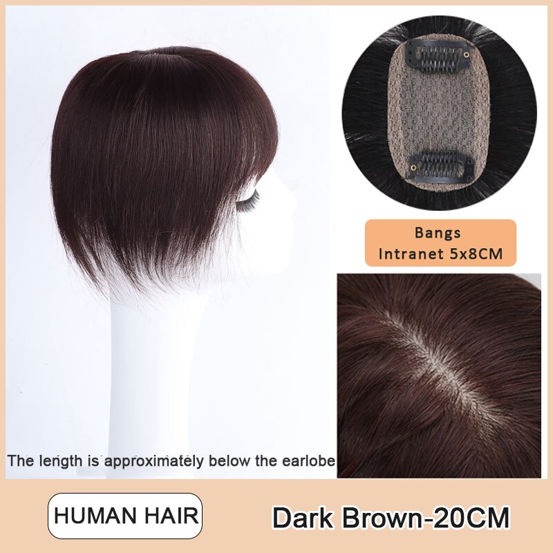 3D Long Bangs Clip In on Front Hair Bang Side Fringe Hair Extension Synthetic Bangs Hair Women Bangs Synthetic Hair Pieces: BF52-20-2M33