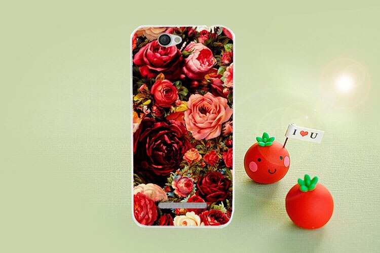 TPU painted Case For Wileyfox Spark / Spark+ Case colorful patterns Flowers animal and Eiffel Towers Phone Cover: C046