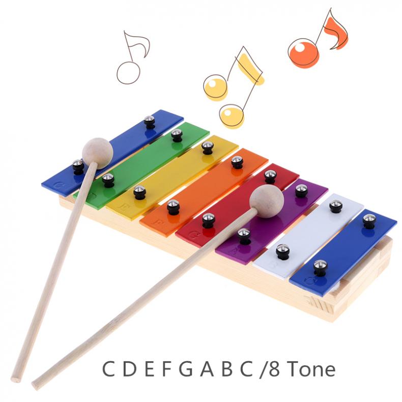 Bells 17Pcs/Lot Musical Instruments 8 Tone Xylophone Set 9 Kinds Kids Percussion for Children / Baby / Early Education
