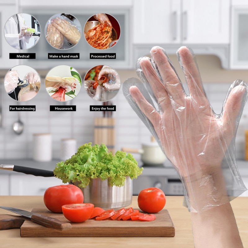 50/100 stücke Einweg Handschuh Multifunktions transparent Dünne Wasserdichte Für Hausarbeit Saubere Küche Backen Handschuhe
