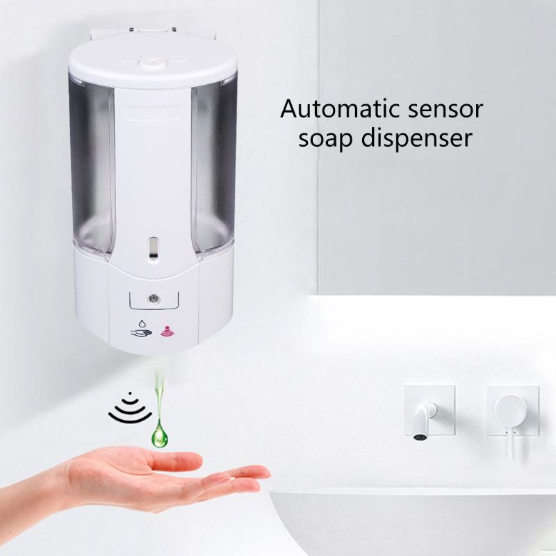 Automatic Smart Sensing Soap Dispenser with Window Wall-mounted Sensor Contactless Hand Sanitizer Shampoo Container for Bathroom