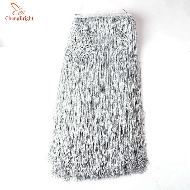 Paquet de franges dorées de 50cm de large, 5 mètres/paquet, accessoires de vêtements de scène pour robe latine