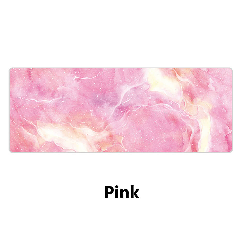 1PC Large Size Marble Grain Mouse Pad Office Computer Desk Mat Modern Table Game Keyboard Laptop Cushion Soft 900*400*1.5mm: Pink / 90x40 cm