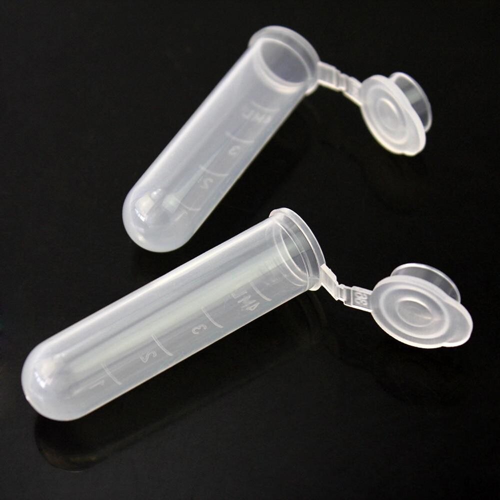 50Pcs/Pack Plastic Bottles Multi-purpose Laboratory 5ml Clear Tube Empty Sample Storage Container School Lab Supplies