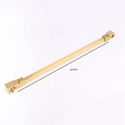 Manija de puerta de vidrio para ducha, bisagra de acero inoxidable dorada, abrazadera de cristal, Clip de puerta, accesorios de baño, Hardware: Glass rod 40cm