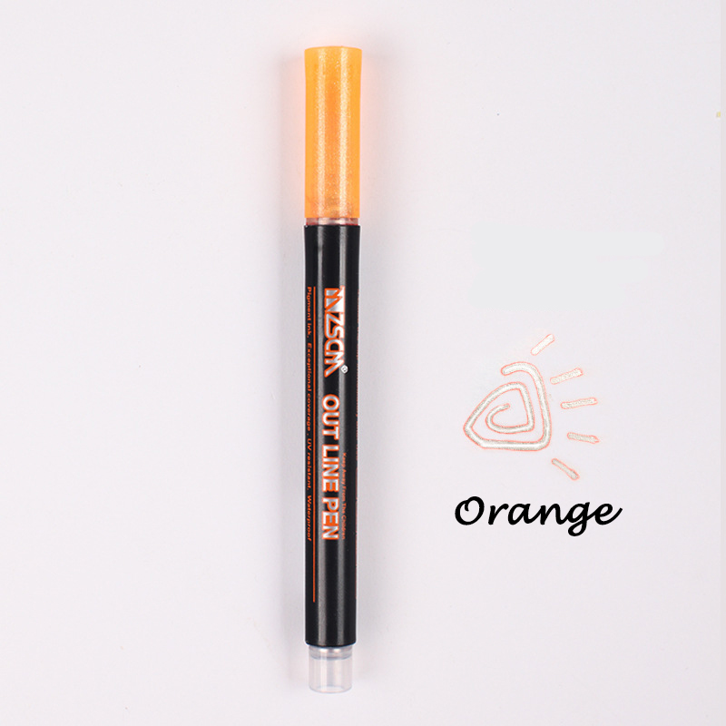 Metallic Marker Pen Metal Waterproof Permanent Marker Drawing Painting DIY Photo Album Scrapbooking Crafts Card Making 1PC: Orange