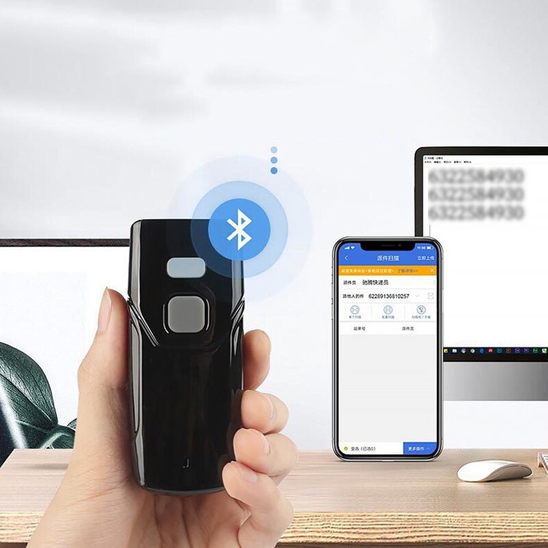 Portable One QR Code Bluetooth Wireless Scanning Handheld Barcode Scanner Red Light CCD Barcode Scanner
