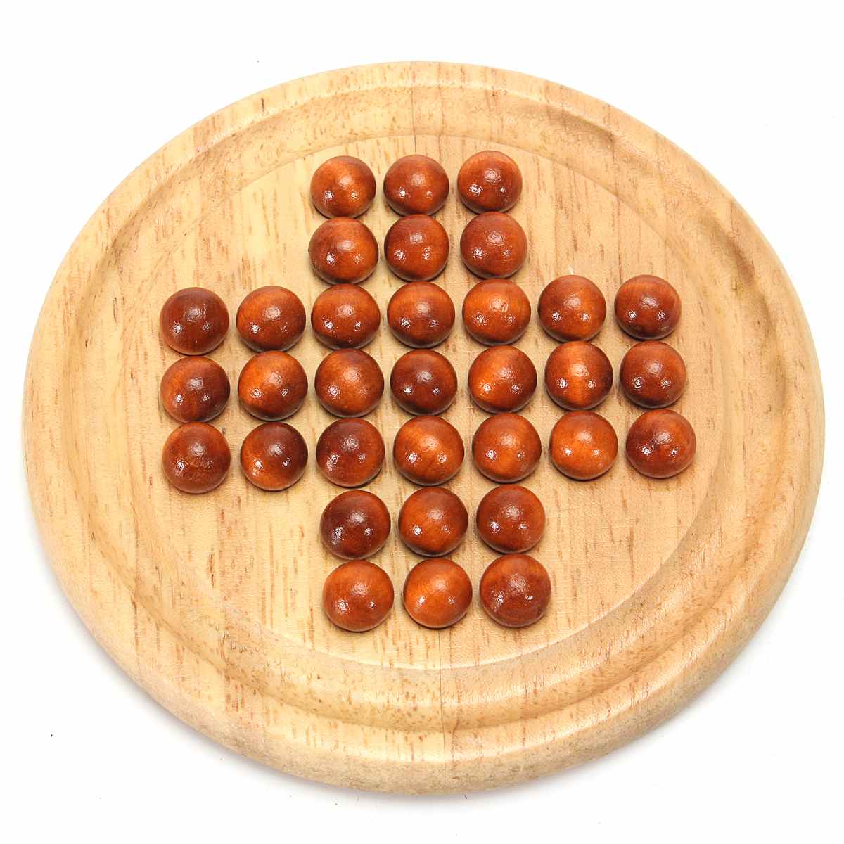 Klassieke Educatief Speelgoed Europese Hout Puzzels Bordspel Enkele Schaken Solitaire Diamond Bewegen Onafhankelijke Cognitieve Vermogen Speelgoed