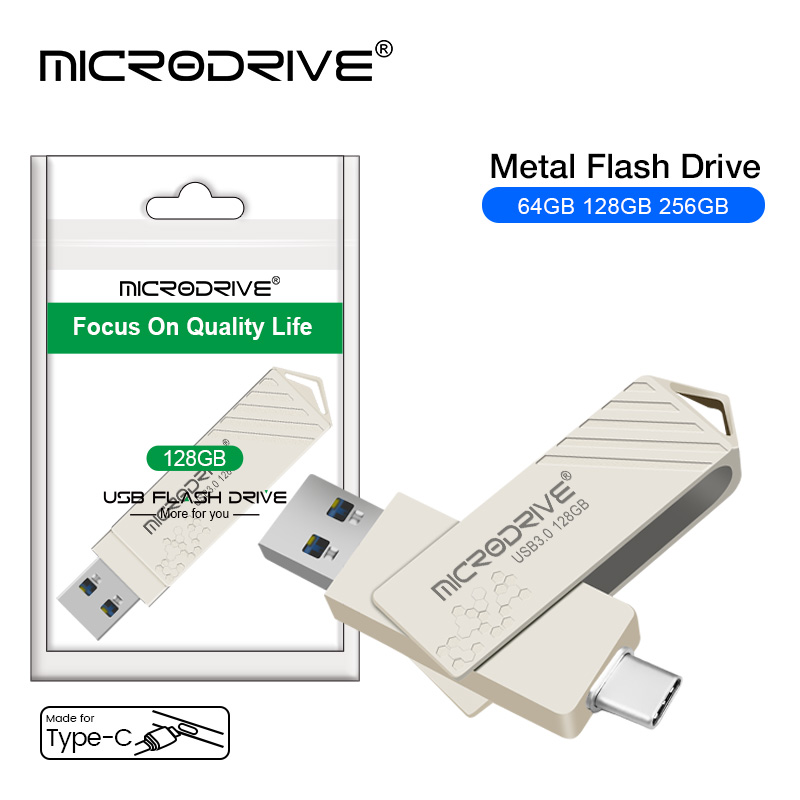 Type-C USB 3.0 High speed USB flash drive 2 IN 1 Pen Drive 256GB/128GB/64GB/ Multi-format Compatible U Disk