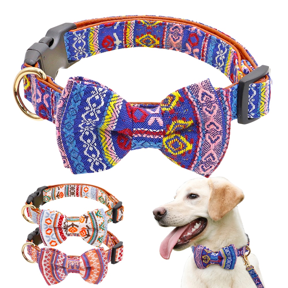 Sløjfe halsbånd til små hunde søde hvalpe halsbånd til chihuahua små hunde print butterfly halsbånd til små mellemstore hunde pitbull