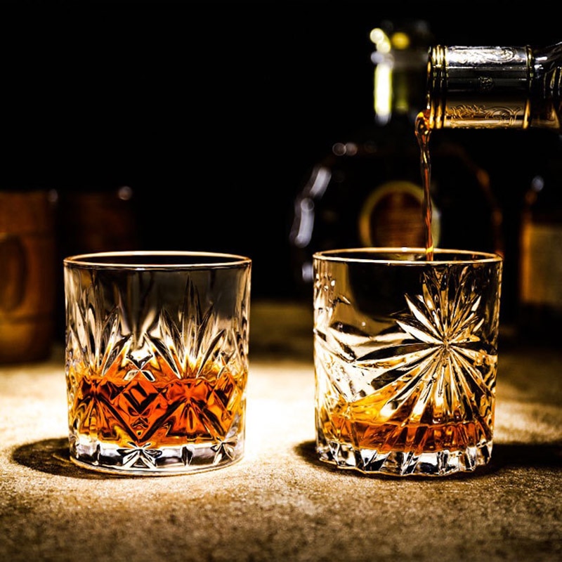 Whiskey Glasses,Old Fashioned Whiskey Glasses, Scotch Whisky, Bourbon, Cocktails, RUM, Durable Bar Spirit Glass