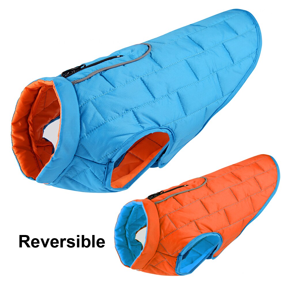 Hond Kleding Waterdicht Winter Hond Jas Jas Omkeerbaar Kleding Voor Kleine Middelgrote Grote Honden Franse Bulldog Chihuahua Pug: Blauw / S