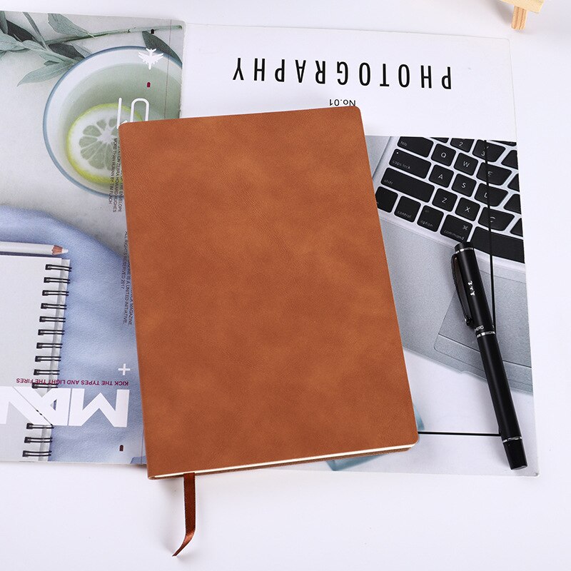 Faux Leather Diary Notebook Thick Paper White Blank Pages Sketchbook A5 Office Notepad Vintage Note Book Agenda Soft Cover