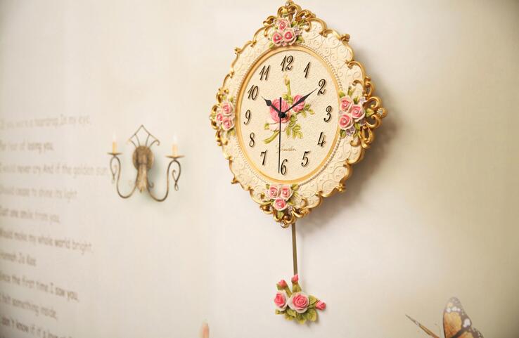 021025 europewall klockor rosor vardagsrum sovrum stum klocka harts klockor, saat, orologio, parete, morden