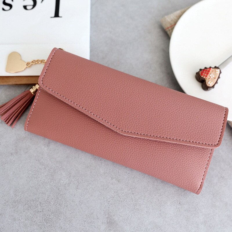 Tassel Pendan Woman Wallet Multi Pockets Lady Long Purse Clutch Zipper Phone Holder Female Wallets Card Holder Girl Carteras