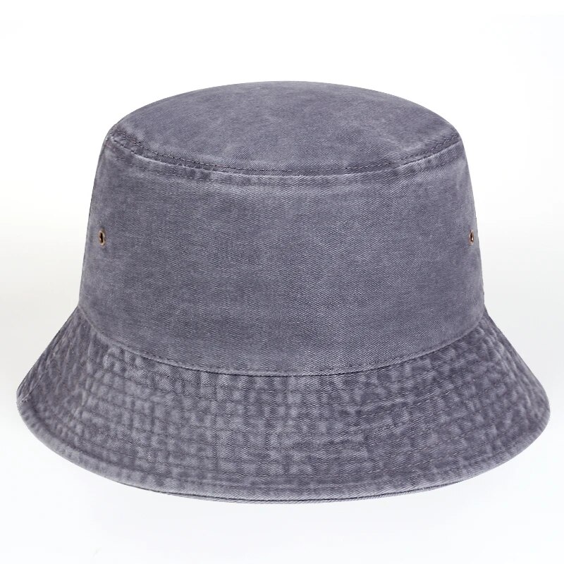 Unisex Light Board Washed Personality Bucket Hats Fishermen Caps Outdoor Casual Cap Sunscreen Hat: GRAY